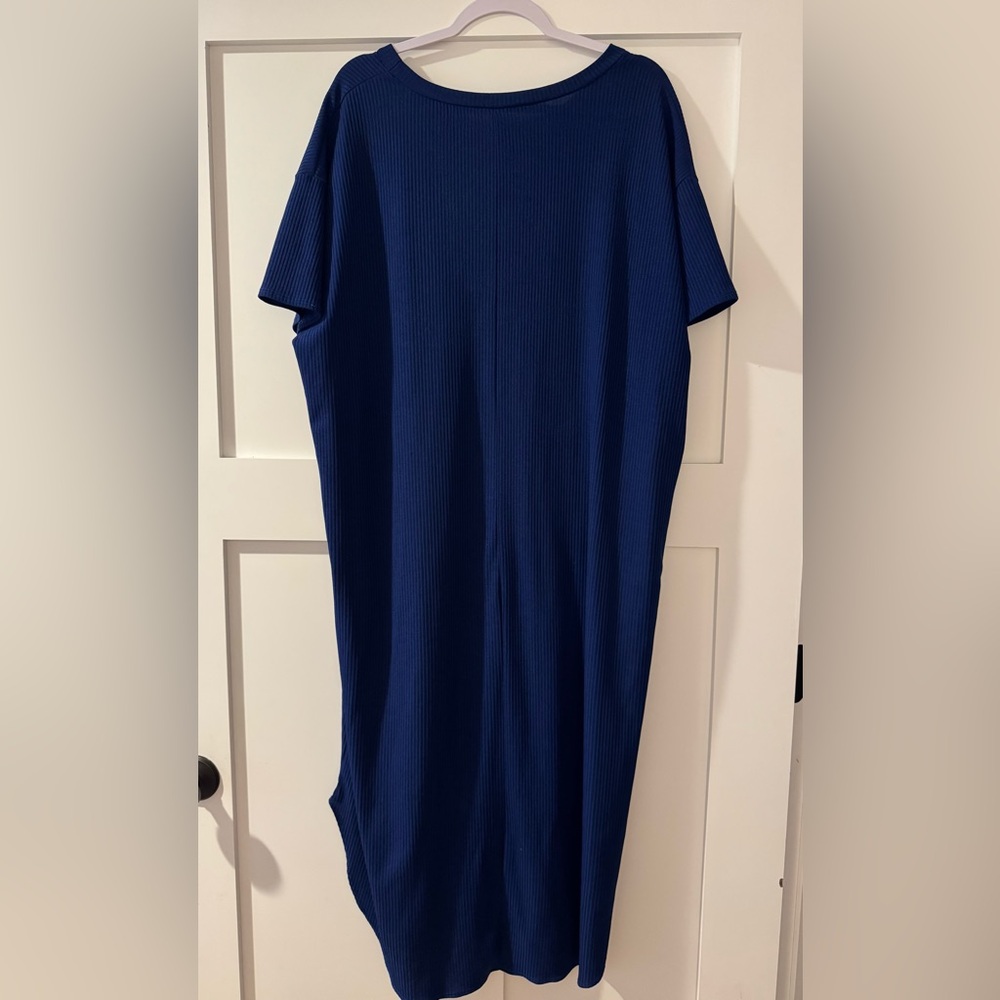 Blue Ribbed Dress - Picture 2 of 2